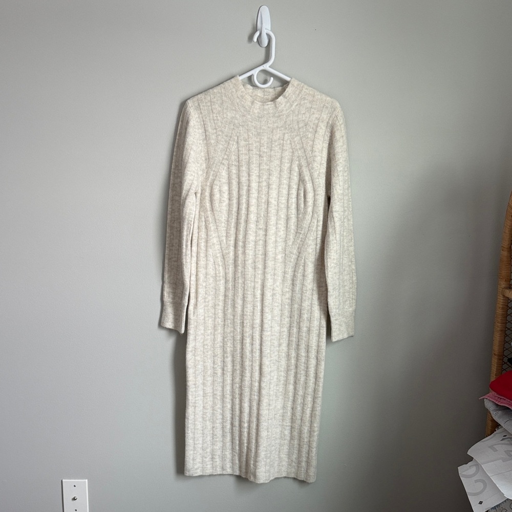 a new day Cream Long Sleeve sweater Dress
